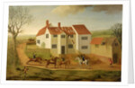 John Sidey and his Hounds at a Farmhouse near Hadleigh, Suffolk by James I Dunthorne