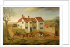John Sidey and his Hounds at a Farmhouse near Hadleigh, Suffolk by James I Dunthorne
