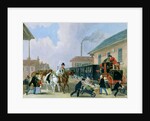 The Louth-London Royal Mail Travelling by Train from Peterborough East in December 1845 by James Pollard
