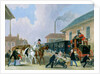 The Louth-London Royal Mail Travelling by Train from Peterborough East in December 1845 by James Pollard
