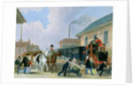 The Louth-London Royal Mail Travelling by Train from Peterborough East in December 1845 by James Pollard