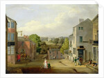 Street Scene in Chorley, Lancashire, with a View of Chorley Hall, c.1790-1817 by John Bird