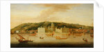 A View of Greenwich from the River with many Boats by Jan Griffier
