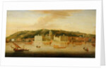 A View of Greenwich from the River with many Boats by Jan Griffier