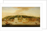 A View of Greenwich from the River with many Boats by Jan Griffier