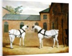 Mr. Sowerby's Grey Carriage Horses in his Coachyard at Putteridge Bury, Hertfordshire, 1836 by John Frederick Herring Snr