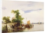 Barges on a River, c.1825-26 by Richard Parkes Bonington