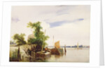 Barges on a River, c.1825-26 by Richard Parkes Bonington