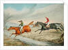Steeplechasing: Three Riders Taking a Brook by Henry Thomas Alken