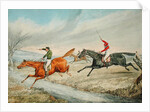 Steeplechasing: Three Riders Taking a Brook by Henry Thomas Alken