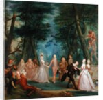 Scene in a Park, with figures from the Commedia dell'Arte, c.1735 by Marcellus the Younger Laroon