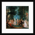 Scene in a Park, with figures from the Commedia dell'Arte, c.1735 by Marcellus the Younger Laroon