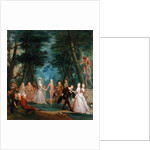 Scene in a Park, with figures from the Commedia dell'Arte, c.1735 by Marcellus the Younger Laroon