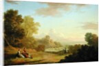 An Imaginary Landscape with a Traveller and Figures Overlooking the Bay of Baiae, 1773 by Thomas Jones