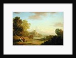 An Imaginary Landscape with a Traveller and Figures Overlooking the Bay of Baiae, 1773 by Thomas Jones