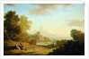 An Imaginary Landscape with a Traveller and Figures Overlooking the Bay of Baiae, 1773 by Thomas Jones