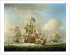 British Men-of-War and a Sloop, c.1720-30 by Peter Monamy