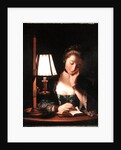 Woman Reading by a Paper-bell Shade, 1766 by Henry Robert Morland