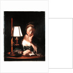 Woman Reading by a Paper-bell Shade, 1766 by Henry Robert Morland