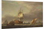 A Seascape with Men-of-War and Small Craft by Francis Holman