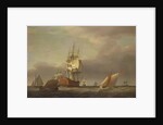A Seascape with Men-of-War and Small Craft by Francis Holman