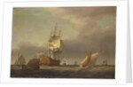 A Seascape with Men-of-War and Small Craft by Francis Holman