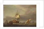 A Seascape with Men-of-War and Small Craft by Francis Holman