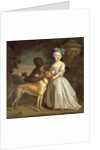 A Young Girl with a Dog and a Page, 1720-30 by Bartholomew Dandridge