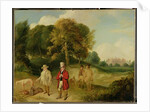 J. M. W. Turner and Walter Ramsden Fawkes at Farnley Hall, c.1820-24 by John Robert Wildman