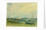 Coast Scene with White Cliffs and Boats on Shore by Joseph Mallord William Turner
