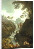 A Waterfall with Bathers, c.1800-17 by Julius Caesar Ibbetson