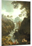 A Waterfall with Bathers, c.1800-17 by Julius Caesar Ibbetson