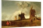 Drainage Mills in the Fens, Croyland, Lincolnshire, c.1830-40 by John Sell Cotman