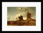 Drainage Mills in the Fens, Croyland, Lincolnshire, c.1830-40 by John Sell Cotman