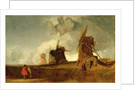 Drainage Mills in the Fens, Croyland, Lincolnshire, c.1830-40 by John Sell Cotman