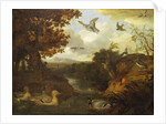 Ducks and other birds about a stream in an Italianate landscape, 1671 by Francis Barlow