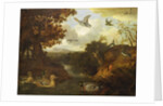 Ducks and other birds about a stream in an Italianate landscape, 1671 by Francis Barlow