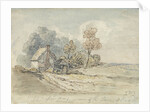 A Thatched Cottage and Trees at the Turn of a Country Road by James Ward