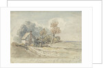 A Thatched Cottage and Trees at the Turn of a Country Road by James Ward