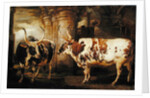 Portraits of two extraordinary oxen, the property of the Earl of Powis, 1814 by James Ward