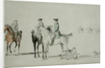 The Duke of Cumberland with a Gentleman and a Groom, all Mounted, and Dogs by Paul and/or Sandby Thomas Sandby
