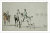 The Duke of Cumberland with a Gentleman and a Groom, all Mounted, and Dogs by Paul and/or Sandby Thomas Sandby