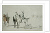 The Duke of Cumberland with a Gentleman and a Groom, all Mounted, and Dogs by Paul and/or Sandby Thomas Sandby