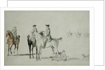 The Duke of Cumberland with a Gentleman and a Groom, all Mounted, and Dogs by Paul and/or Sandby Thomas Sandby