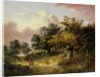 Wooded Landscape with Woman and Child Walking Down a Road by Robert Ladbrooke