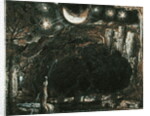 A Shepherd and his Flock under the Moon and Stars, c.1827 by Samuel Palmer