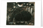 A Shepherd and his Flock under the Moon and Stars, c.1827 by Samuel Palmer