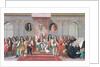 James II Receiving the Mathematical Scholars of Christ's Hospital gouache on paper) by Antonio (studio of) Verrio