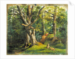 Woodland Scene with Rabbits, 1862 by Hubert von Herkomer