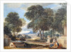 Landscape with a Man Washing his Feet at a Fountain, after Nicolas Poussin by David Cox